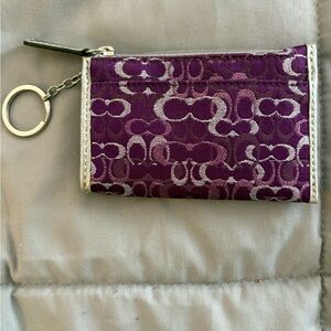 Coach Purple Keychain Card Holder